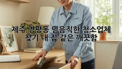 제주 영평동 믿음직한 청소업체 찾기: 내 집 같은 깨끗함